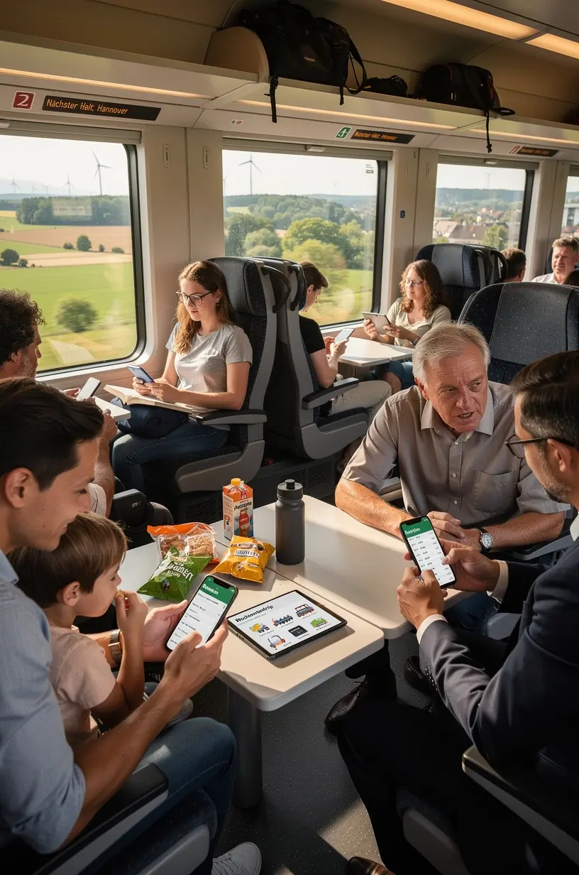 Fotomontage beliebter touristischer Attraktionen einer deutschen Region, kombiniert mit kulinarischen Highlights.